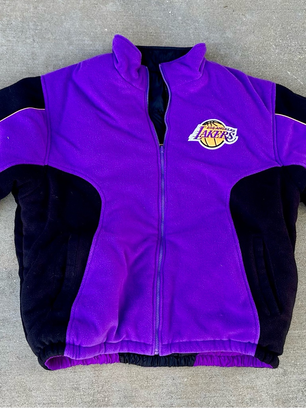 90’s Los Angeles Lakers vintage “reversible” Full-Zip Jacket Purple & Black NBA